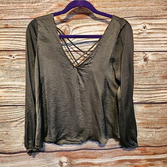 Lucca long sleeve blouse gray women's medium pre-owned - Picture 1 of 7